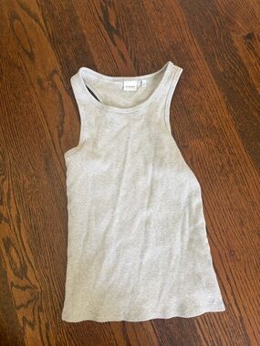 Sunday Best Light Gray Ribbed Scoop Tank